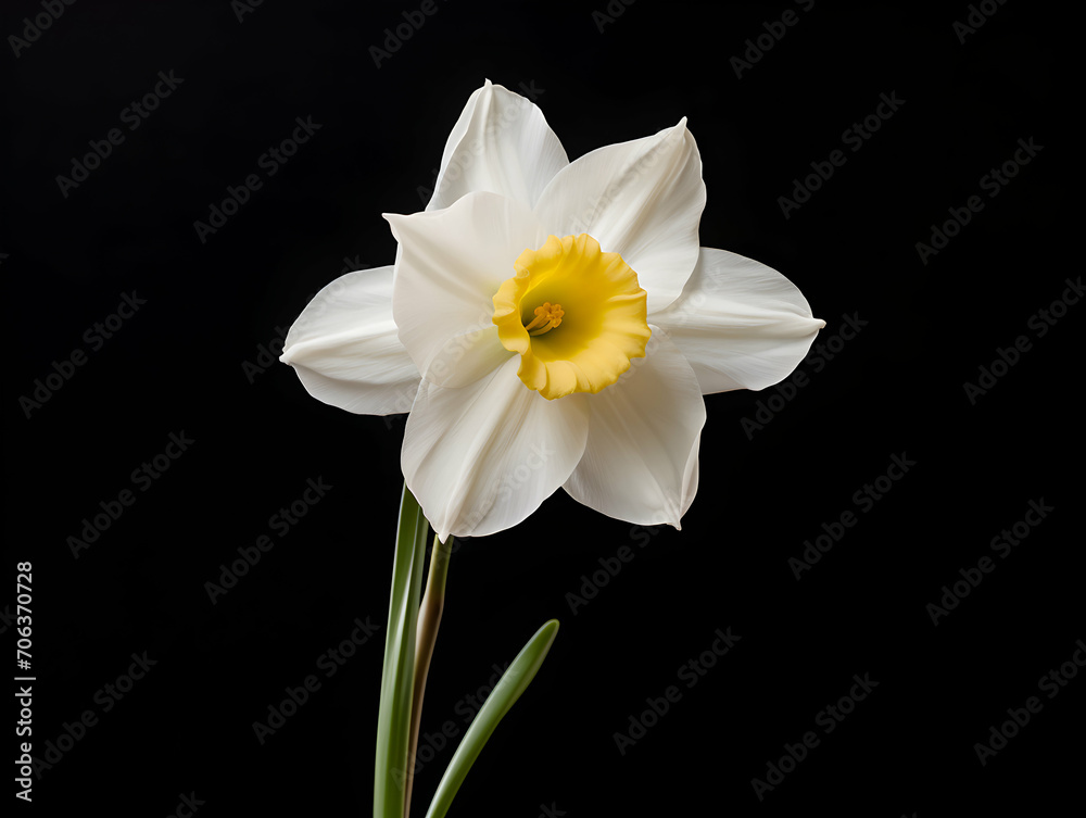 Narcissus flower in studio background, single Narcissus flower, Beautiful flower images