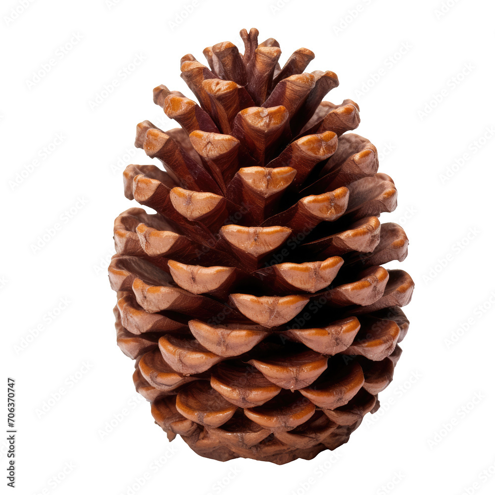 Old elongated brown pinecone isolated on a cutout PNG transparent background Old elongated brown pinecone isolated on a cutout PNG transparent background