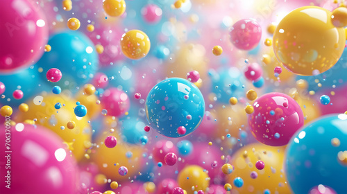 glossy multicolored balls background © Taia