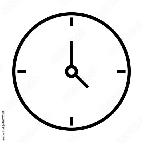 Wall clock line icon. Time, hands, minutes, alarm clock, dial, mechanism, second, numbers, timer, chronometer. Vector icon for business and advertising