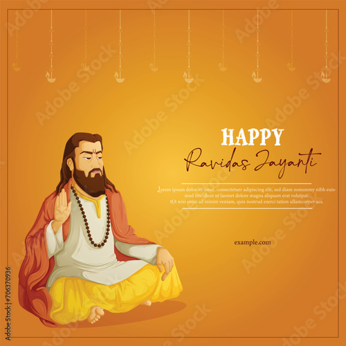 Vector illustration of Guru Ravidas Jayanti Editable post template banner