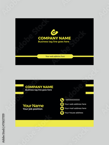 Yellow and black business card design