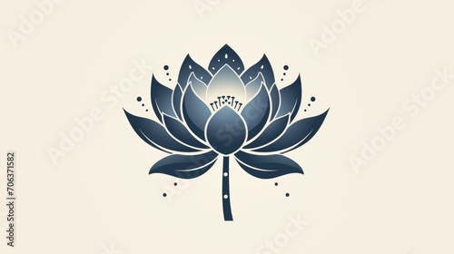 A blue lotus flower on a white background. photo