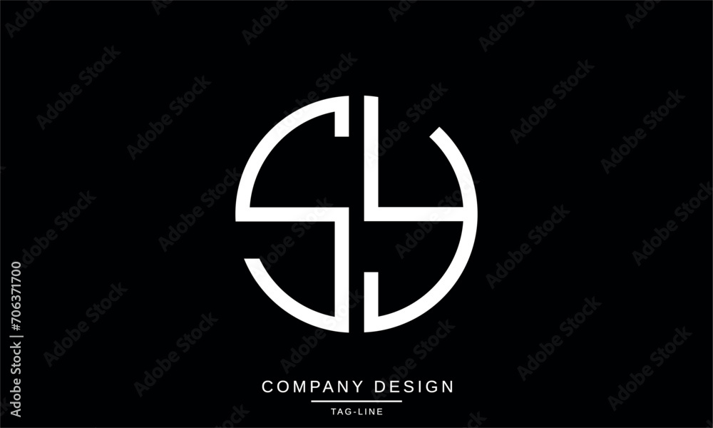 Obraz premium SY, YS, Abstract Letters Logo Monogram