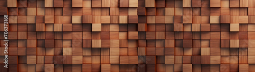 Abstract geometric brown 3d texture wall  with squares and cubes as background  textured wallpaper