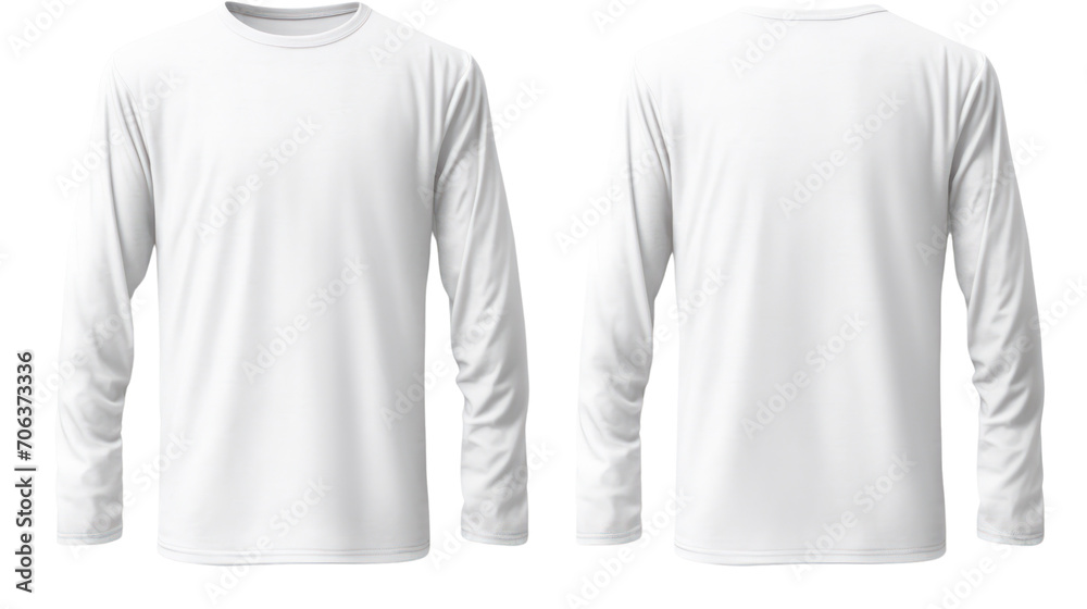 White t shirt front and back view. Transparent background. PNG Stock ...