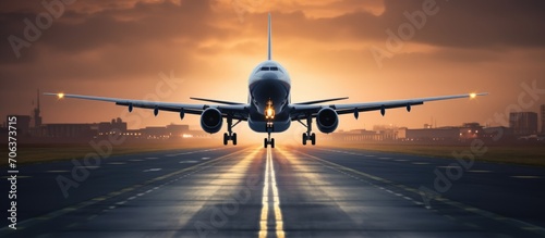 Airplane departs from runway. © AkuAku