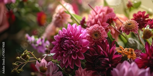 A close-up photograph of a beautiful bunch of flowers arranged in a vase.