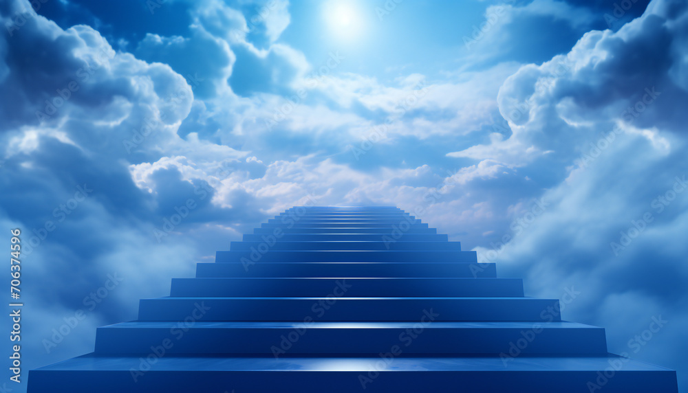 Fictitious recreation of stairway to the kingdom of heaven - obrazy, fototapety, plakaty 