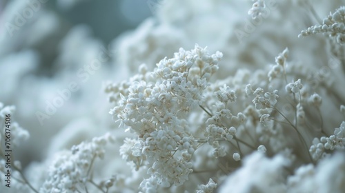 A close-up view of a bunch of white flowers. Perfect for adding a touch of elegance to any project © Fotograf