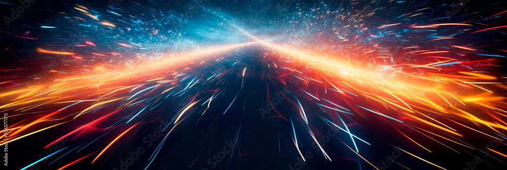 trails left by fireworks in the night sky, turning bursts of color into dynamic streaks. Generative AI trails left by fireworks in the night sky, turning bursts of color into dynamic streaks. Generative AI