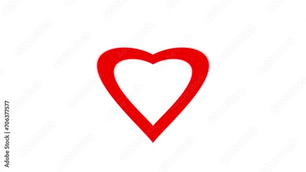 Heartbeat Animation of Red Heart Illustration on White Background 4K 50 FPS Heartbeat Animation of Red Heart Illustration on White Background 4K 50 FPS