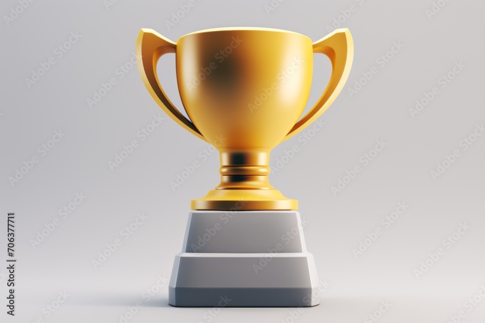 3D trophy object icon, Conception of victory 3D trophy object icon, Conception of victory