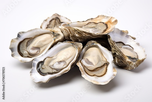 Fresh oysters on white background