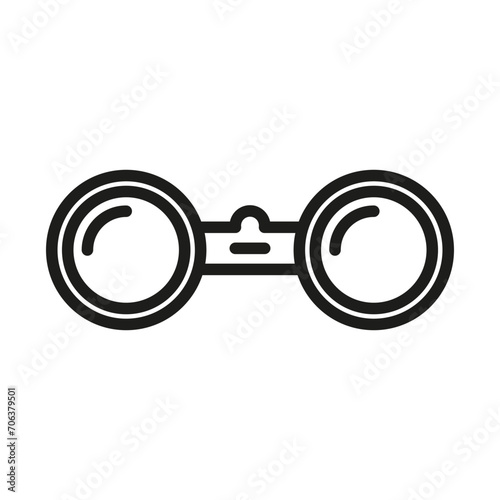 Round glasses line icon. Vision, lenses, eyes, glass, frames, sun, myopia, diopters. Vector icon for business and advertising