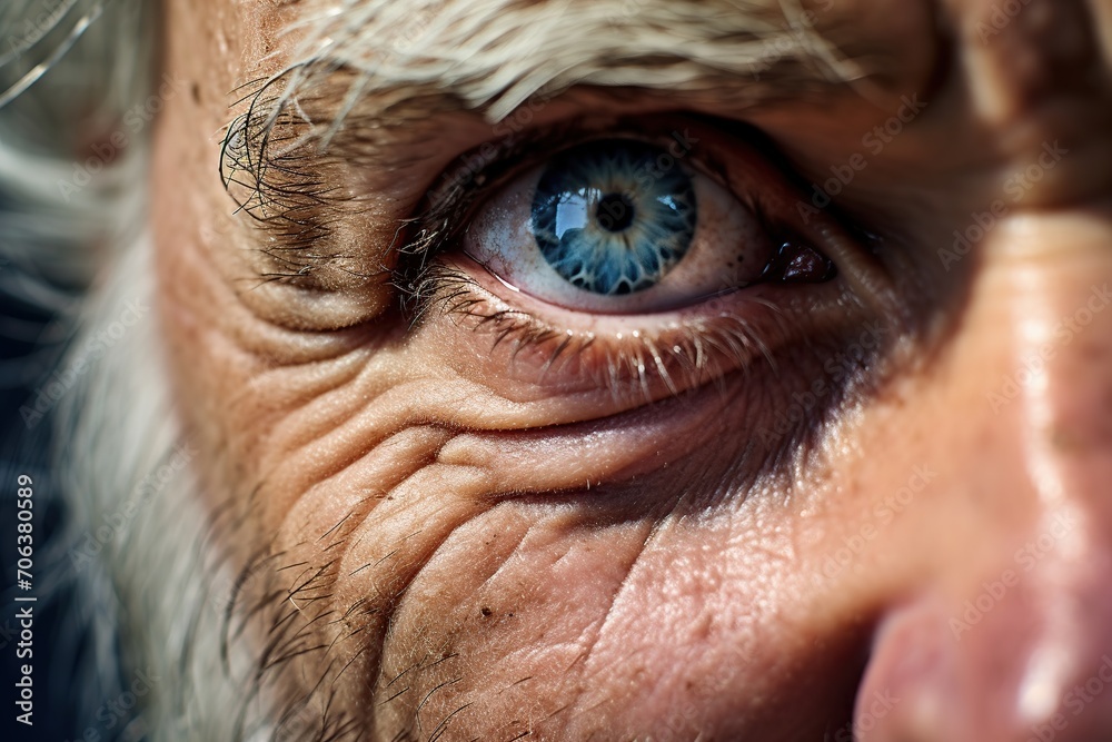 Macro photo of a senior male eye Macro photo of a senior male eye