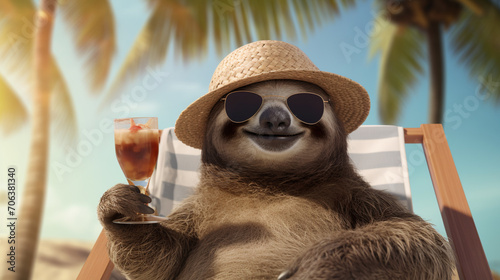 Chillin' with Sloth: Summer Holiday Vibes with a Stylish Pal