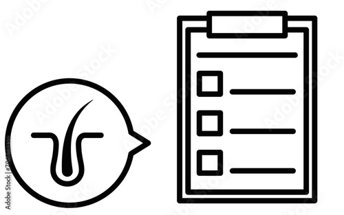 AGA (thinning hair treatment) and medical questionnaire icon, image of AGA