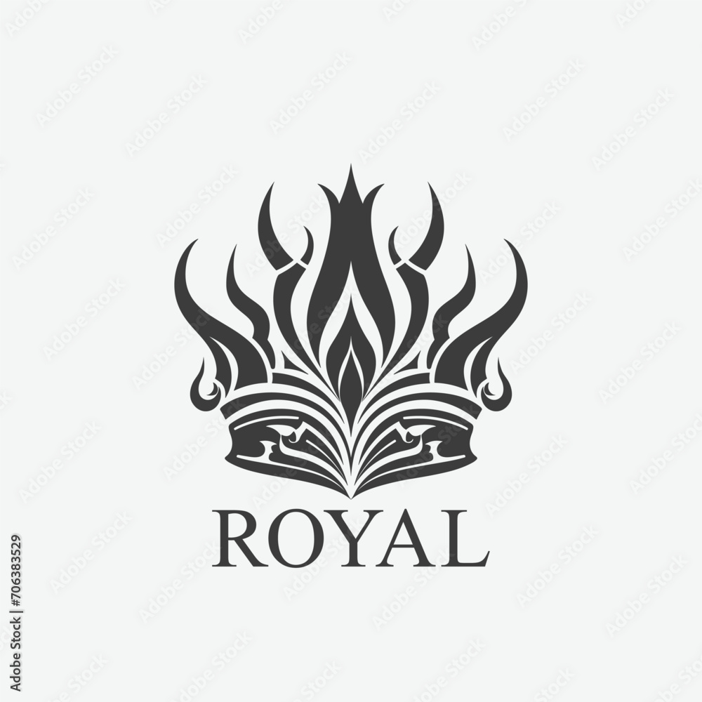 Sleek and luxurious Crown Royal logo design template, featuring premium brand elements. Elevate your brand with modern elegance.