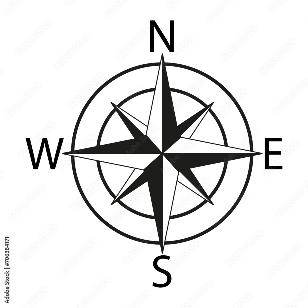 Compass rose line icon. Arrow, north, direction, hike, landmark, magnet, forest, travel, path, tourist, map, west. Vector icon for business and advertising Compass rose line icon. Arrow, north, direction, hike, landmark, magnet, forest, travel, path, tourist, map, west. Vector icon for business and advertising