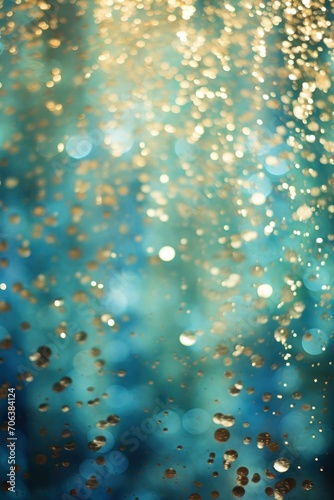Background of abstract glitter lights. Mint, antique gold, and sapphire © GalleryGlider
