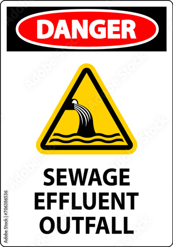 Water Safety Sign Danger - Sewage Effluent Outfall