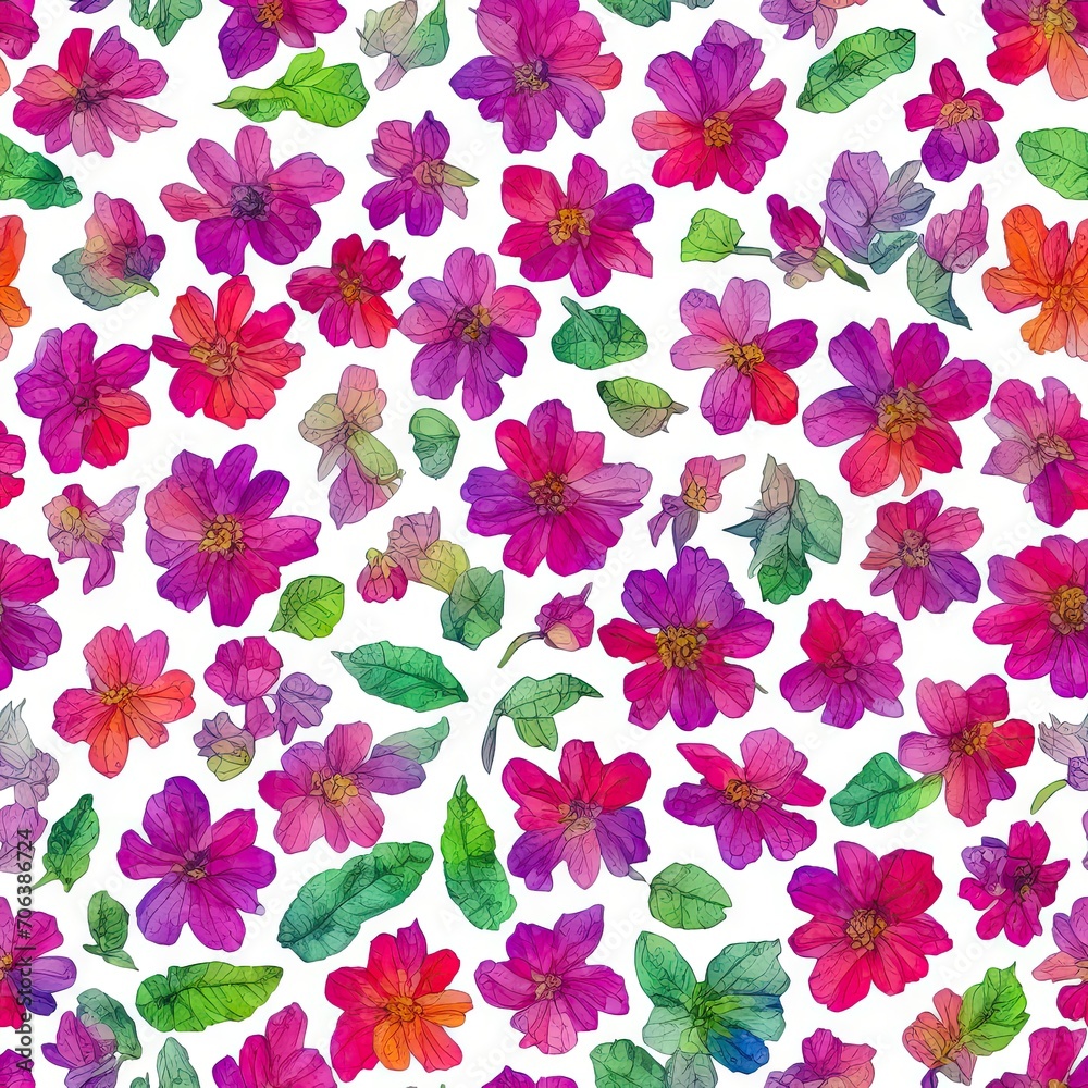 Flowers. Abstract seamless pattern. AI generated. Flowers. Abstract seamless pattern. AI generated.