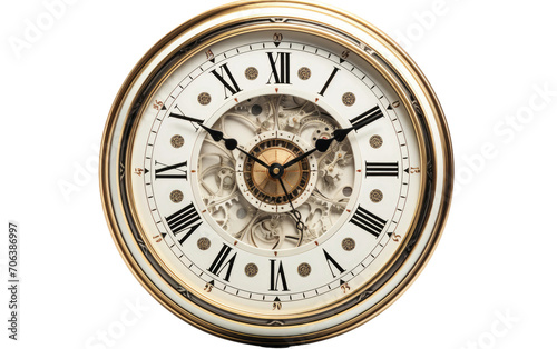 The Circular Symphony of a Wall Clock on White or PNG Transparent Background photo