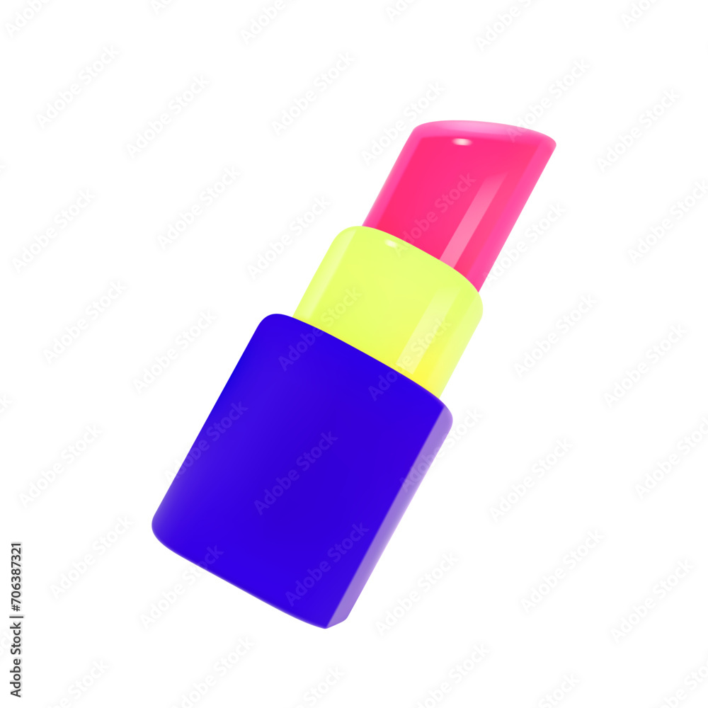 3d vector lipstick icon isolated on a white background. 3d vector lipstick icon isolated on a white background.