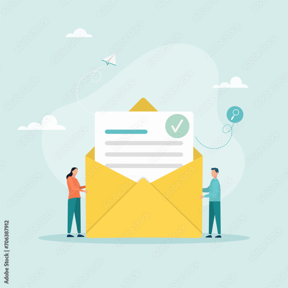 The characters target the audience, send out sales letters and promotional offers, and analyze marketing data. Business concept. Vector illustration
The characters target the audience, send out sales letters and promotional offers, and analyze marketing data. Business concept. Vector illustration