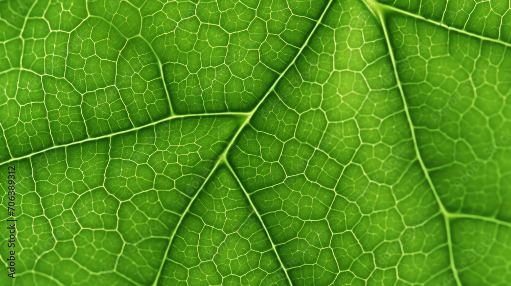 Fresh green leaf texture macro close-up. Generative AI Fresh green leaf texture macro close-up. Generative AI