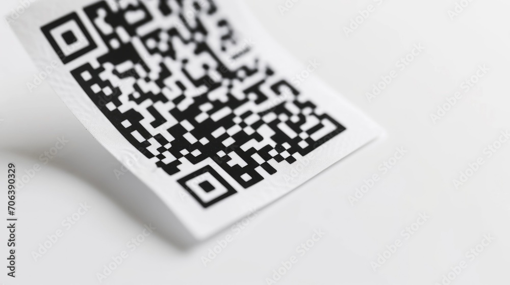 A piece of paper with a QR code printed on it. Can be used for scanning and accessing information.