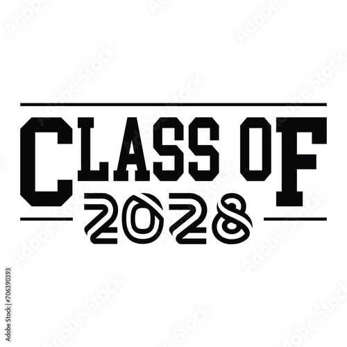 Senior class of 2028 text vector