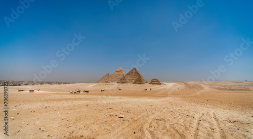 ancient pyramid in the desert in  egypt