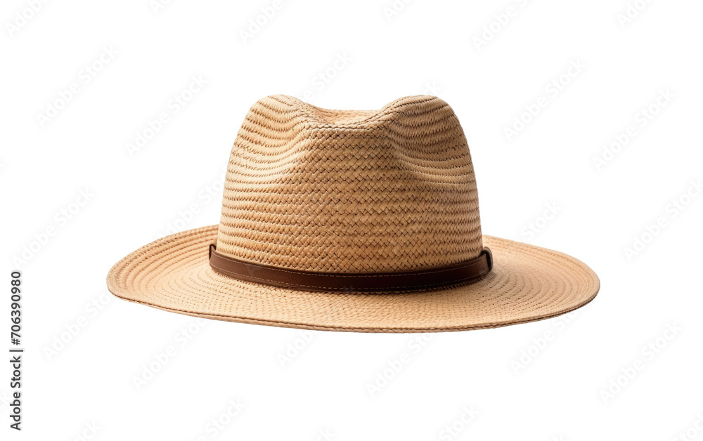 Handcrafted Straw Hat for Island Vibes on White or PNG Transparent Background