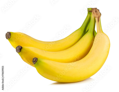 drei Bananen isoliert auf weißen Hintergrund, Freisteller