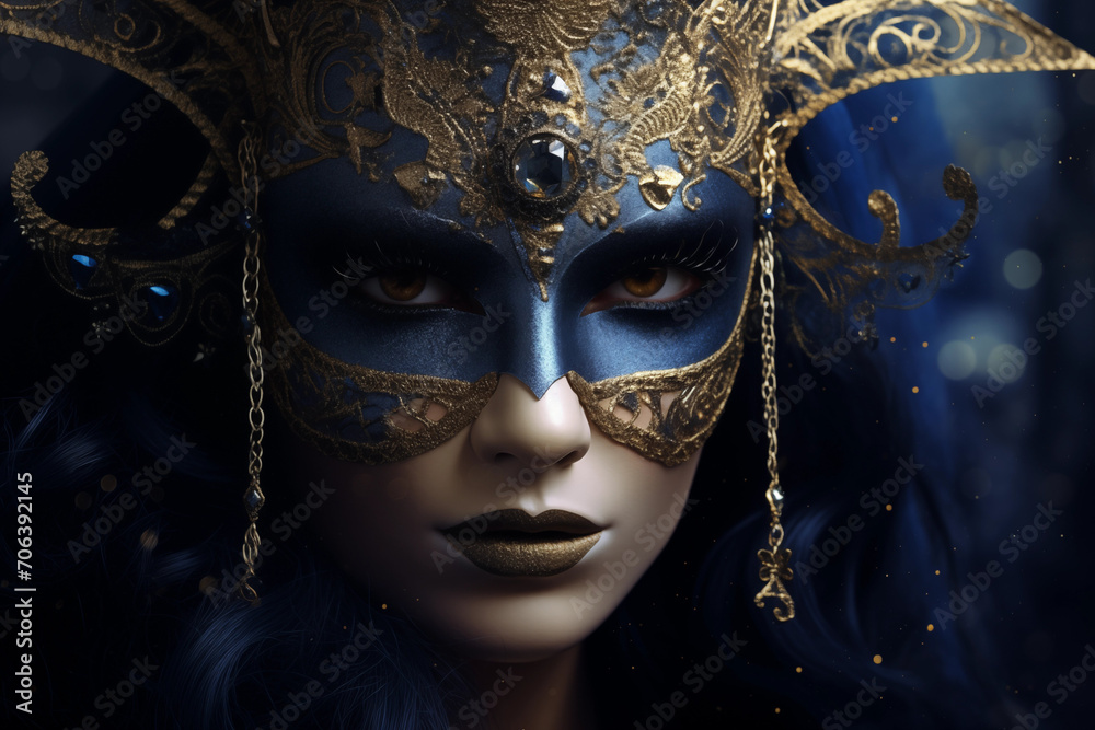 carnival masked girl's face carnival masked girl's face