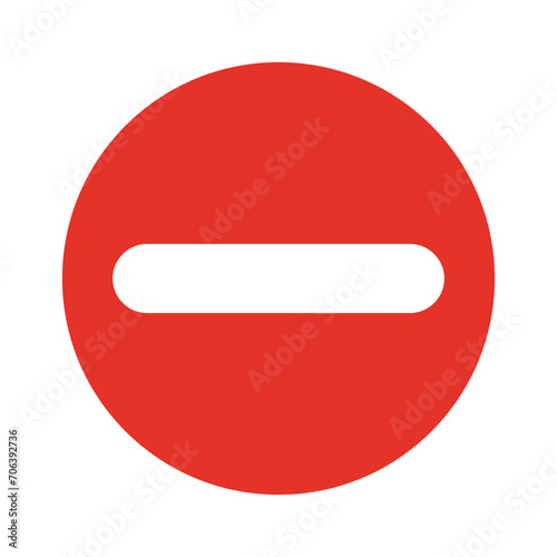 Minus line icon. Prohibition, button, cancel, return, back, decision, refusal, key, permission. Vector icon for business and advertising