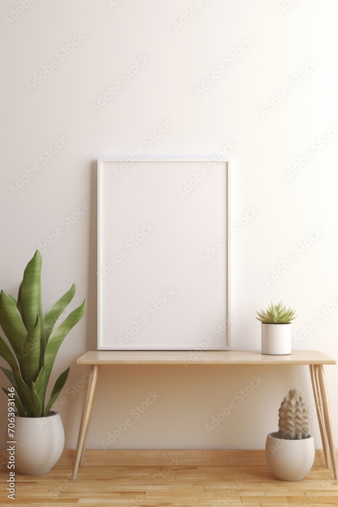 Bare minimalist mockup scene focusing on blank space  AI generated illustration