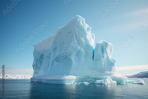A distant view of a massive iceberg. Generative AI © Jeff
