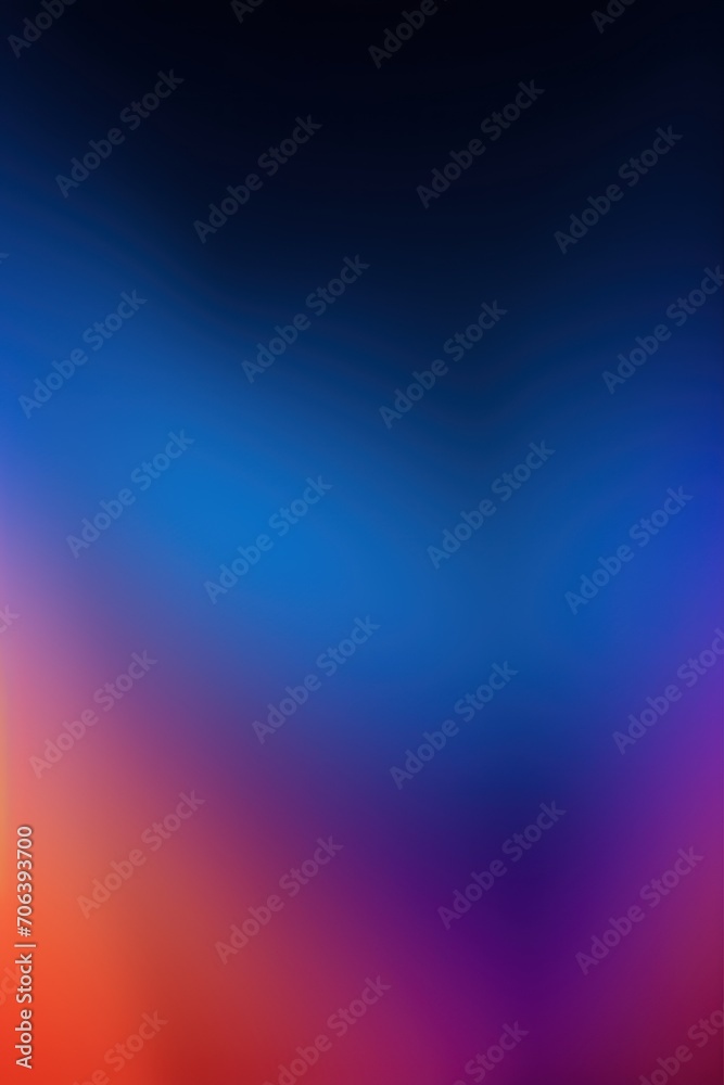 Blue orange violet glow blurred abstract gradient on dark grainy background
