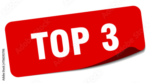 top 3 sticker. top 3 label