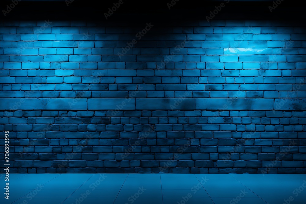 Blue Elegance: Enhancing Visuals with a Brick Wall Backdrop
