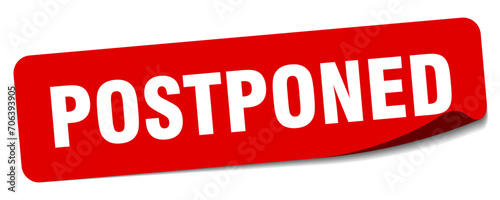 postponed sticker. postponed label