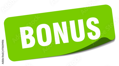 bonus sticker. bonus label