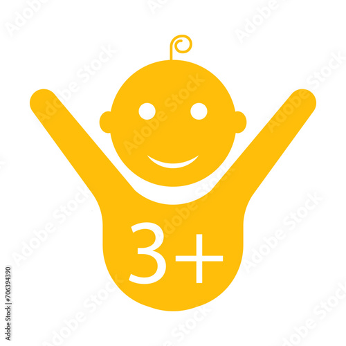 Child 3 line icon. Age limit, happiness, child, son, diapers, childhood, pacifier, foal, responsibility. Vector icon for business and advertising