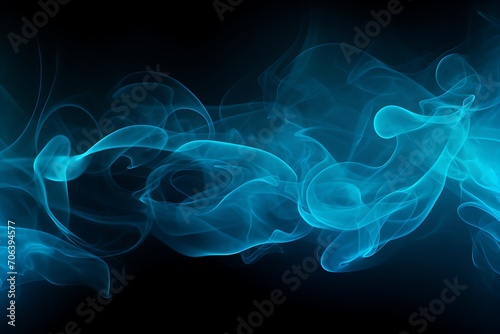 Mystic Blues: A Dance of Smoke Waves in the Background