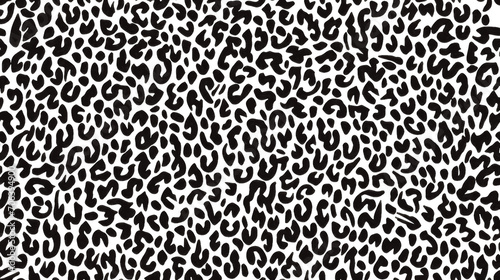 Black and white leopard seamless pattern. Png