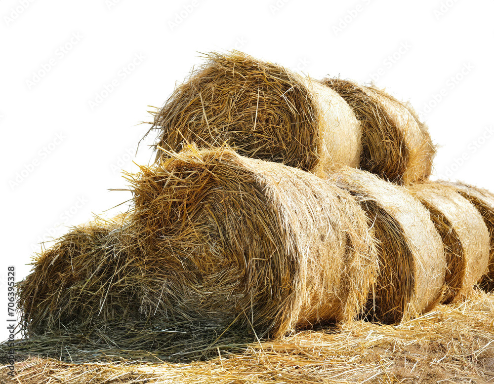 heu haufen isoliert auf weißem Hintergrund, Freisteller