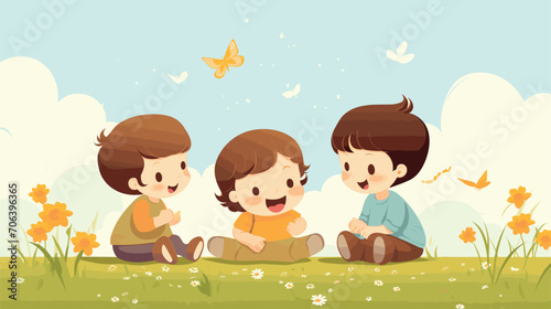 bond between siblings and baby siblings in a vector scene featuring gentle interactions, protective gestures, and the joy of familial connection. 